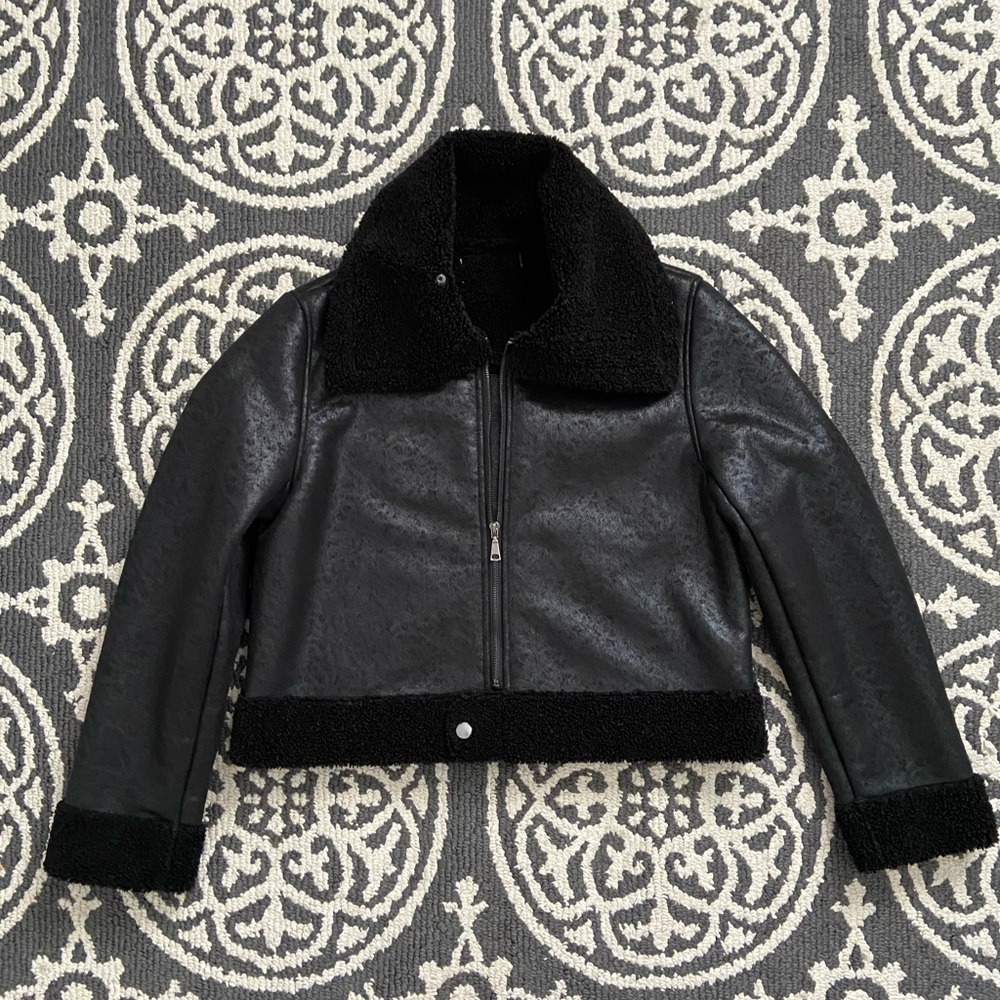 Flight Fighter Sherpa Bomber Zipper Jacket